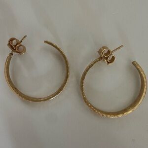 Julie Vos hammered gold hoop earrings